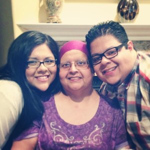 Mom, Daniel, and I the morning of mom's surgery before heading to the hospital 08/23/14